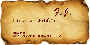 Finszter Jolán névjegykártya